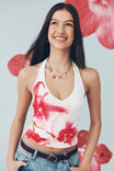 Luxe Halter Top, WHITE/ORCHID BLUR - alternate image 1