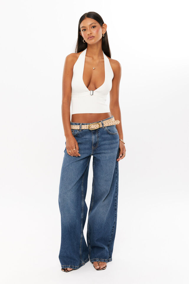 Molly Knit Halter Top, SUMMER WHITE
