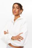 Jolie Cropped Zip Through Hoodie, CLOUD WHITE - alternate image 4