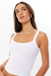 Riri Scoop Neck Tank, WHITE - alternate image 4