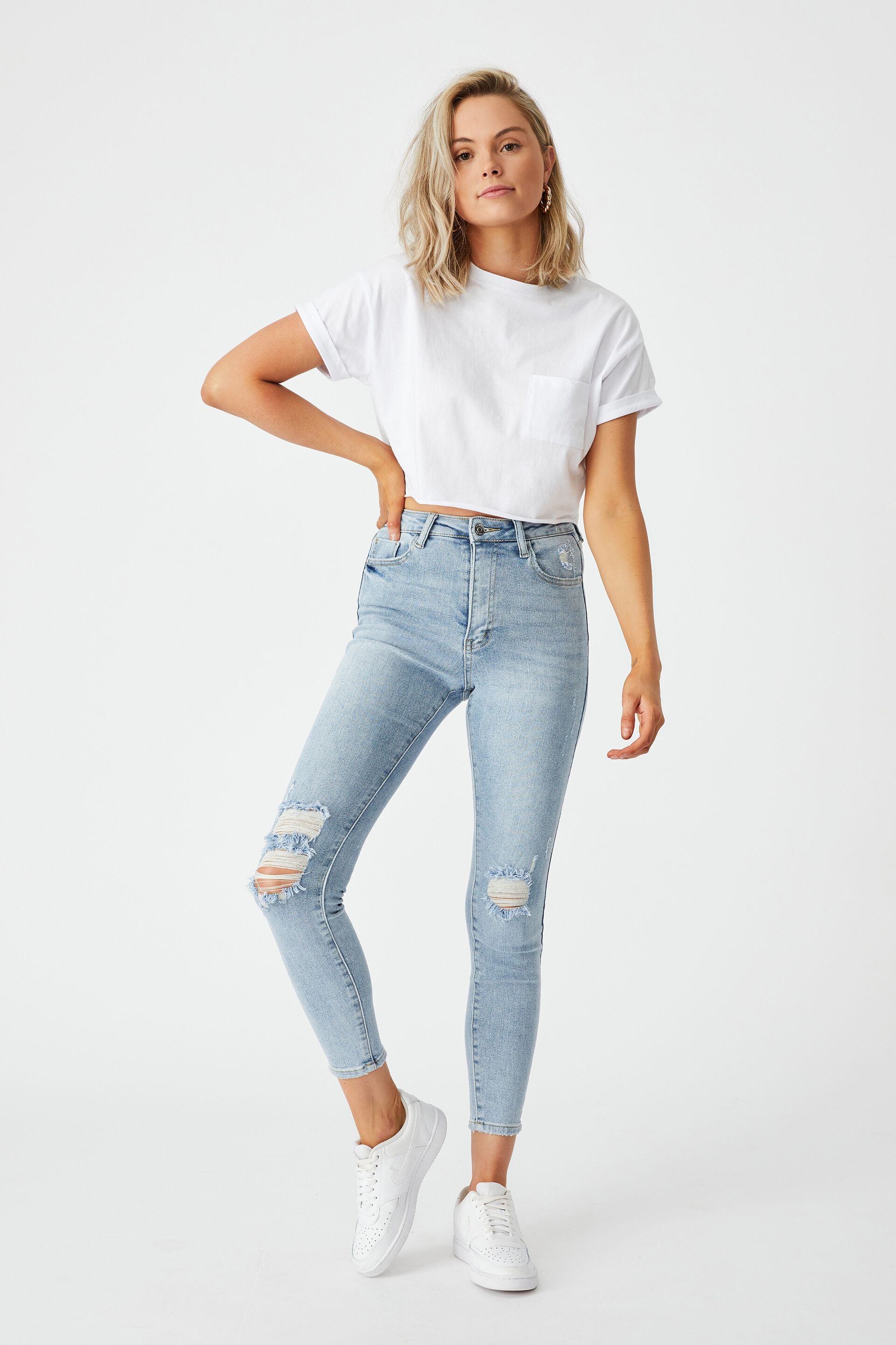 high waisted ripped jeans australia