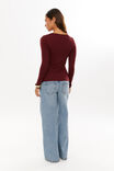 Super Smooth Celine Long Sleeve Top, DARK PLUM - alternate image 3