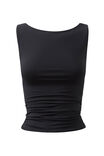 Super Smooth Ruched Tank, BLACK - alternate image 6