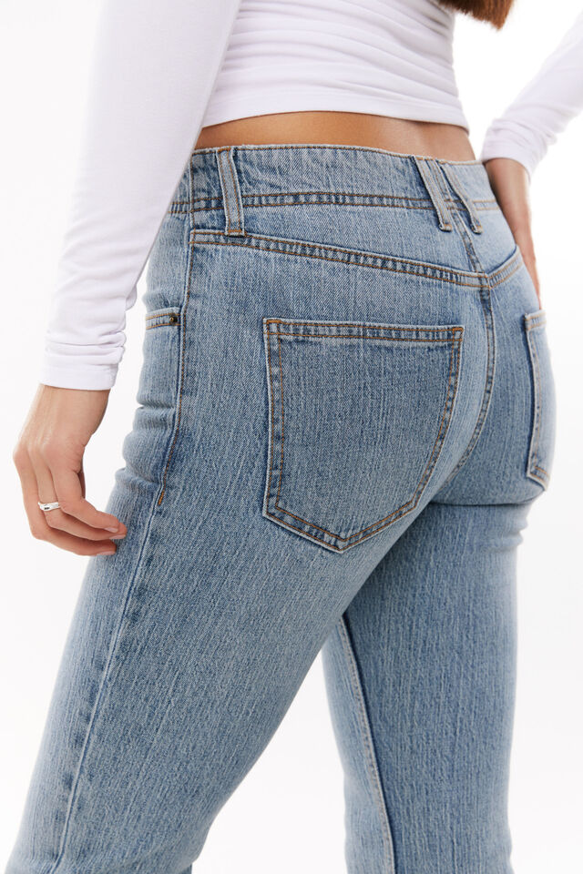 Low Rise Stretch Flare Jean, CLOUDY BLUE