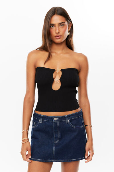 Kylie Knit Bandeau, BLACK