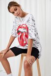 Oversized Rolling Stones Tie Dye T Shirt, SWIRL TIE DYE (WHT/GRY)/LCN BRA ROLLING STONE - alternate image 4