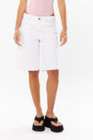 Low Rise Denim Jort, WHITE - alternate image 2