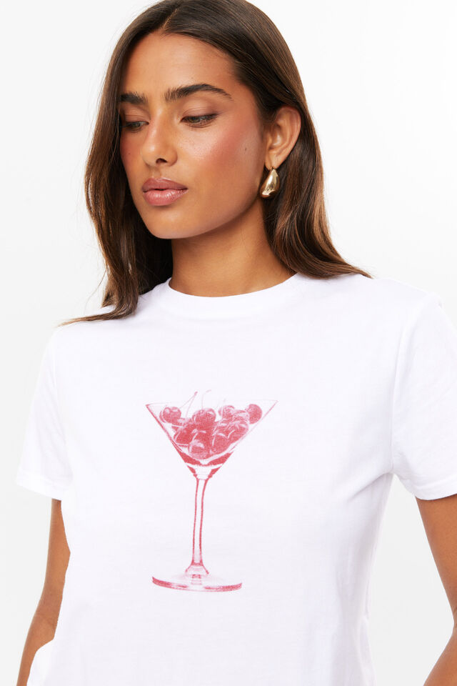 Everyday Graphic Tee, WHITE/CHERRYTINI