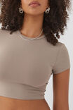 Luxe Cropped Short Sleeve Top, LATTE BROWN - alternate image 5