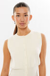 Georgia Button Through Knit Vest, LEMON PUFF - alternate image 3