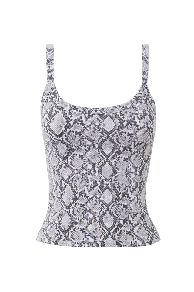 Kiki Scoop Neck Tank, ADRIANA SNAKE GREY