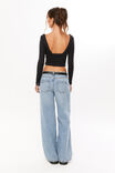 Luxe Kya Long Sleeve Top, BLACK - alternate image 3
