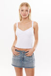 Kayla Shirred Cami, WHITE - alternate image 1