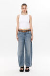 Low Rise Barrel Jean, BRONCO BLUE - alternate image 1