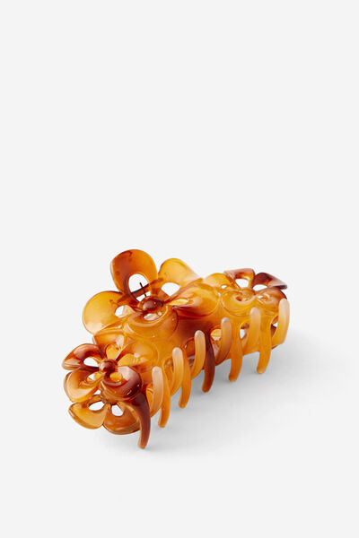 Single Hair Claw, TORT/MULTIFLOWER