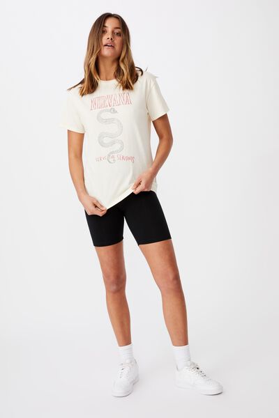 Kendall Printed T Shirt, SOFT STONE/LCN LIV NIRVANA SNAKE