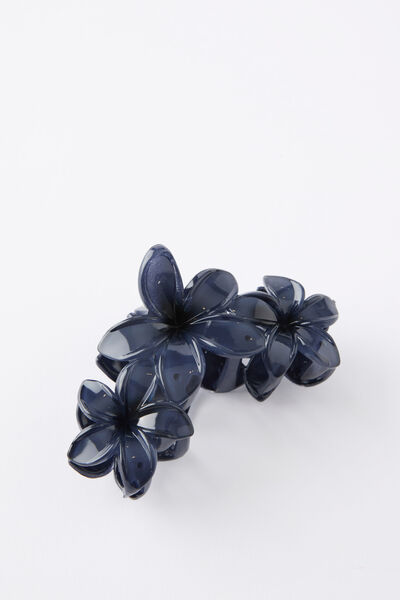 Single Hair Claw, NAVY/MULTIFLOWER