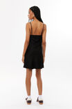 Sassy Satin Tie Dress, BLACK - alternate image 3