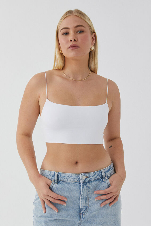Luxe Ultra Crop Cami, WHITE