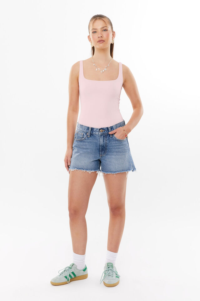 Luxe Square Scoop Bodysuit, SHERBERT PINK