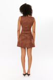 Maya A-Line Faux Suede Mini Dress, CHESTNUT - alternate image 3