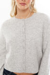 Brydie Button Through Cardigan, GREY MARLE - alternate image 4