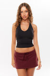 Elsie Fleece Micro Skort, DARK PLUM - alternate image 2
