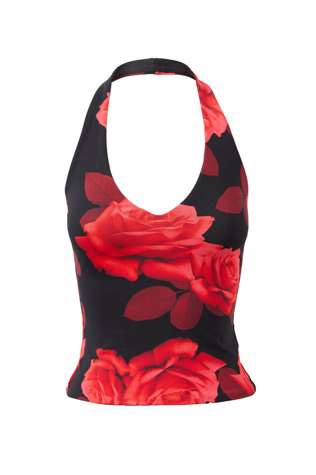 Luxe Halter Top, CANDICE ROSE RED