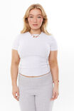 Cotton Fitted Tee, GREY MARLE - alternate image 1