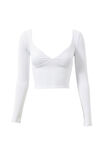 Luxe Kya Long Sleeve Top, WHITE - alternate image 6