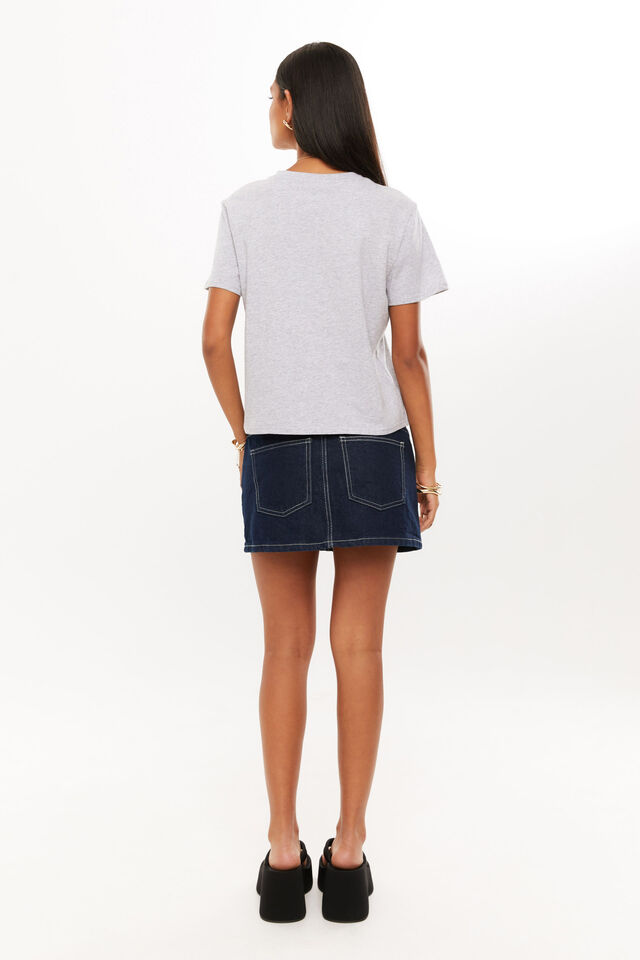 Pink Lily Graphic Tee, GREY MARLE/PINK LILY