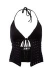 Bea Crochet Halter Top, BLACK - alternate image 6