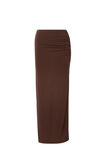 Soft Ruched Split Maxi Skirt, ESPRESSO BROWN - alternate image 6