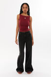 Soft Boat Neck Top, DEEP CHERRY - alternate image 2