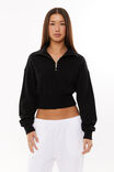 Kelly Quarter Zip Jumper, BLACK - alternate image 1