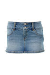 Y2k Denim Mini Skirt, PARIS BLUE - alternate image 6