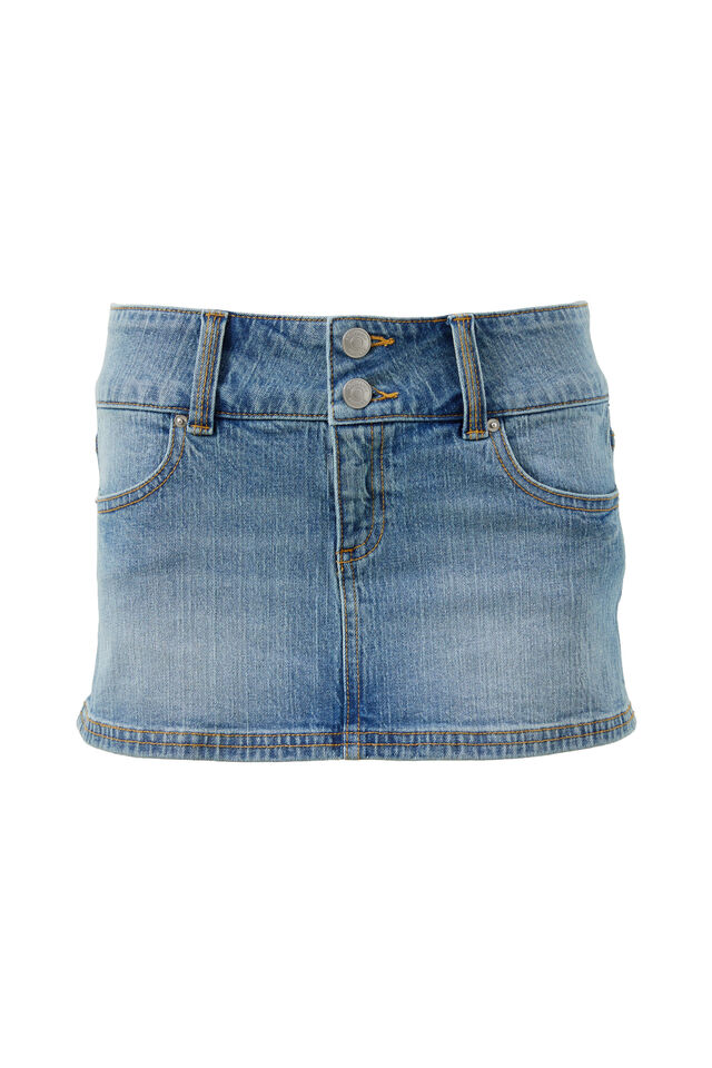 Y2k Denim Mini Skirt, PARIS BLUE