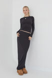 Soft Hipster Maxi Skirt, BLACK - alternate image 5