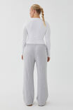 Relaxed Wide Leg Track Pant, SILVER GREY MARLE - alternate image 3