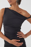 Luxe Bree Ruched Twist Top, BLACK - alternate image 1