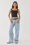 Luxe Open Neck Top, BLACK - alternate image 2