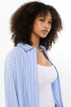 Tatum Oversized Shirt, BLUE STRIPE - alternate image 4