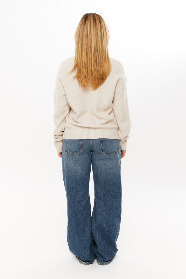 Romee Crew Neck Knit Jumper, TAUPE MARLE