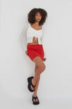 Luxe Hipster Mini Skirt, RUBY RED - alternate image 5