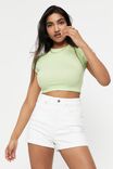 Alissa Fitted Crew Top, SOFT LIME
