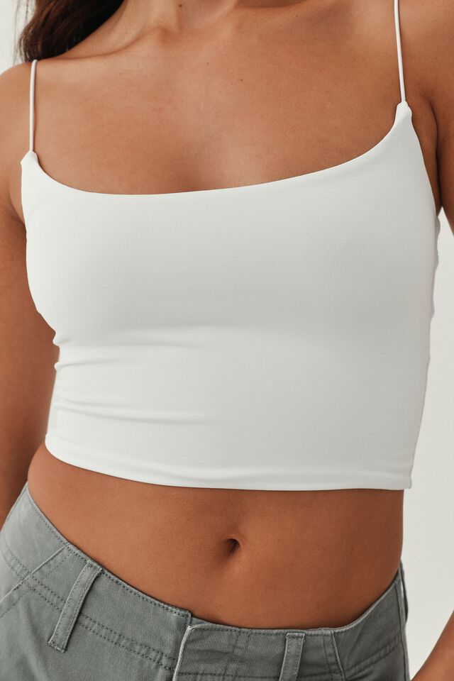 Luxe Crop Cami, WHITE