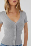 Stella Short Sleeve Knit, GREY MARLE - alternate image 4