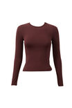 Luxe Long Sleeve Longline Tee, WINTER WINE - alternate image 6