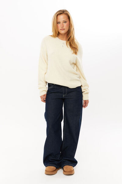 Romee Crew Neck Knit Jumper, BUTTER CREAM