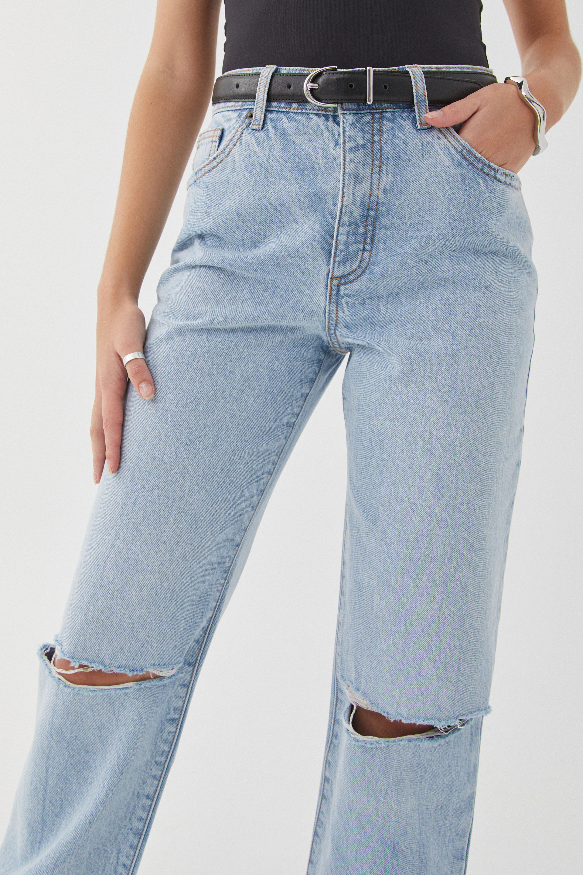 Straight Leg Ripped Jean